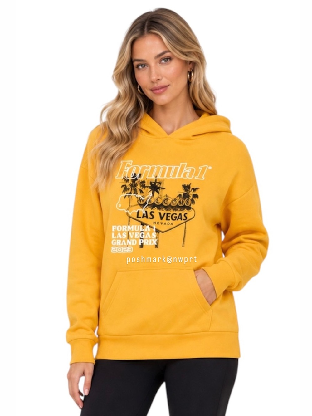 NWT ✨ PACSUN F1 Las Vegas Grand Prix 2023 Hoodie Sweatshirt Yellow Black S Small